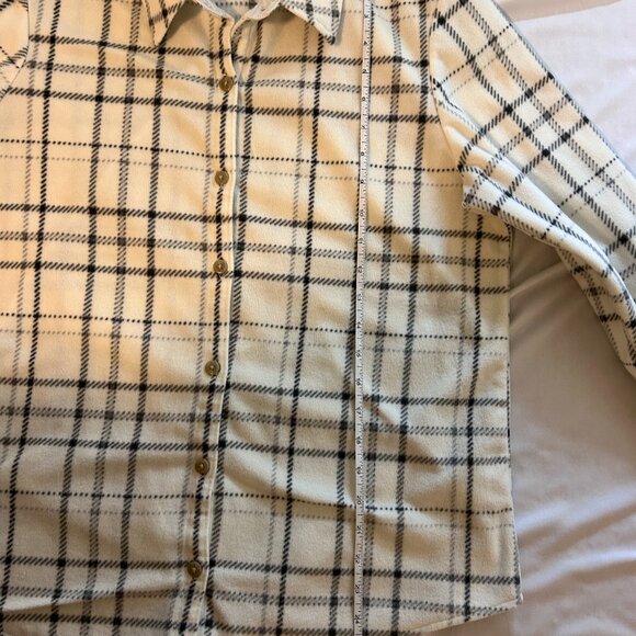 Lee Riders Women's Long Sleeve Knit Fleece Shirt Button front Size M - Picture 4 of 7